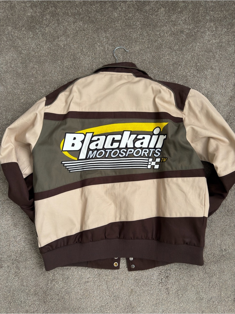 Aelfric Eden Brown, Tan & Olive Colorblock Bomber Jacket - Picture 3 of 3
